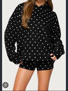 EDIKTED Chelsie Polka Dot Hood XL